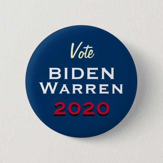 Button van de campagne BIDEN WARREN 2020 (Voorkant)