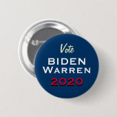 Button van de campagne BIDEN WARREN 2020 (Voorkant /achterkant)