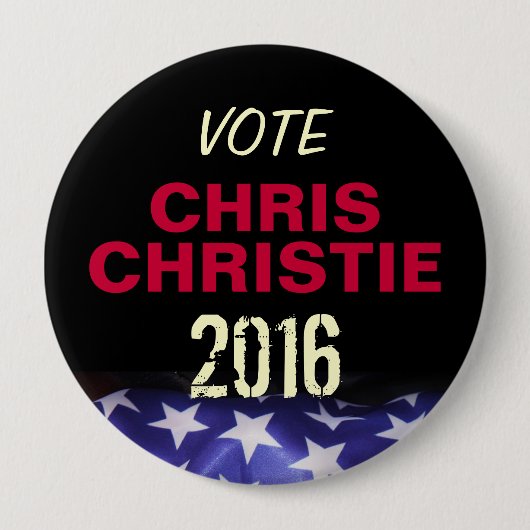 Button van de campagne Chris CHRISTIE 2016 (Voorkant)