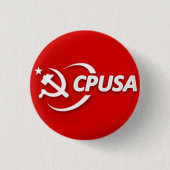 Button van de Communistische Partij (CPUSA) (Voorkant)