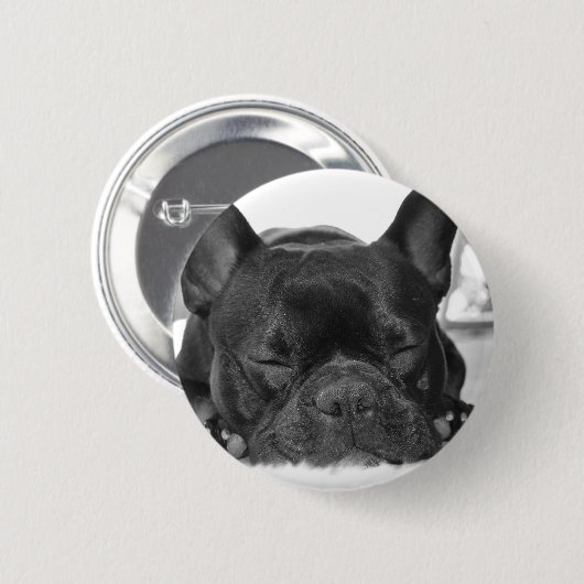 Button van de Franse Bulldog Round (Voorkant /achterkant)