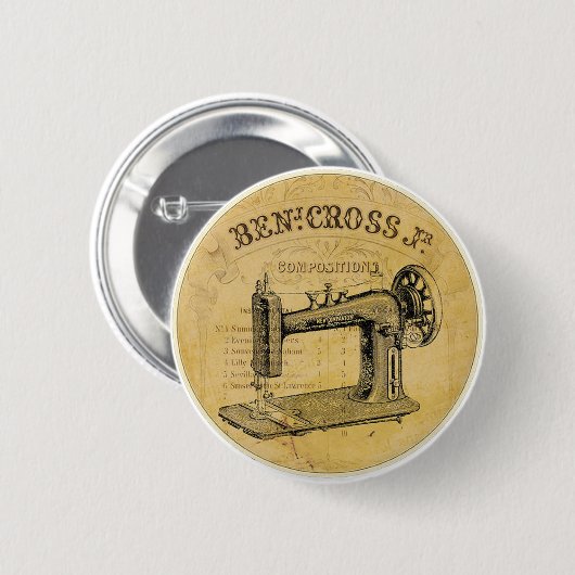 Button van de Franse naaimachine (Voorkant /achterkant)