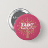 Button van de genealogie (roze) (Voorkant /achterkant)