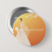 Button van de herfst Gold Bridesmaid Bride Party (Voorkant /achterkant)