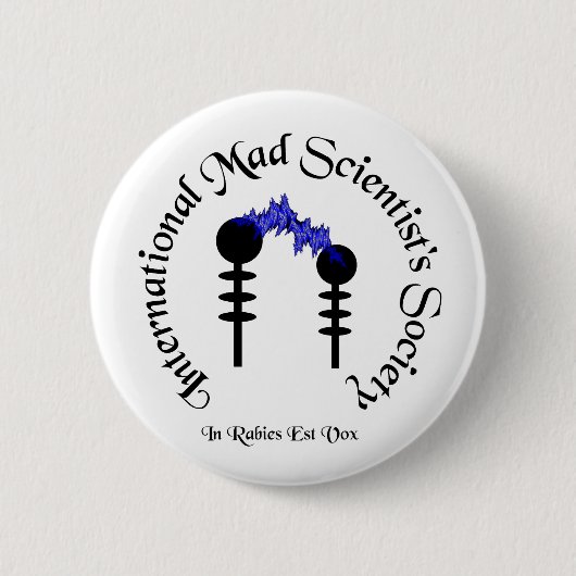 Button van de International Mad Scientist Society (Voorkant)