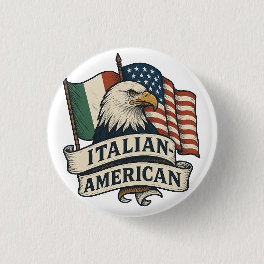 Button van de Italiaans-Amerikaanse vlag | Eagle H (Voorkant)