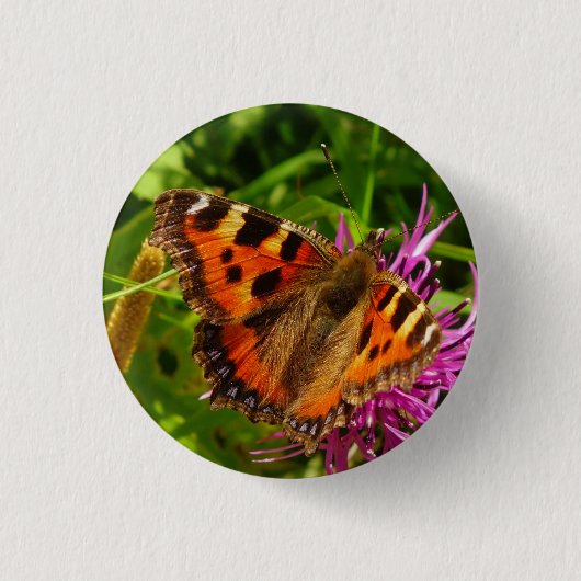 Button van de kleine tortoiseshel Butterfly (Voorkant)