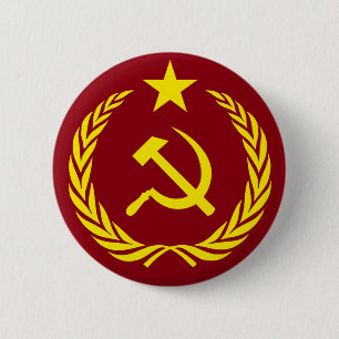 Button van de Koude Oorlogscommunistische vlaggenr