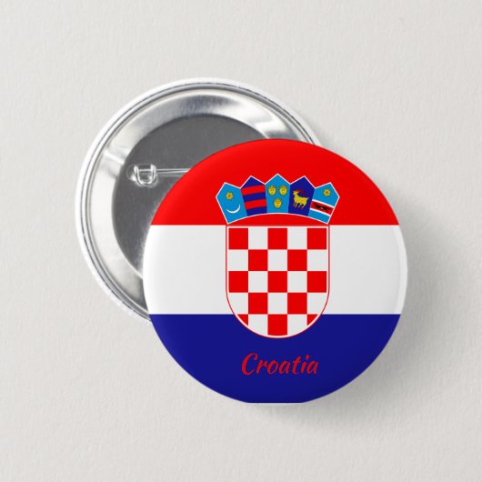 Button van de Kroatische vlaggenronde (Voorkant /achterkant)