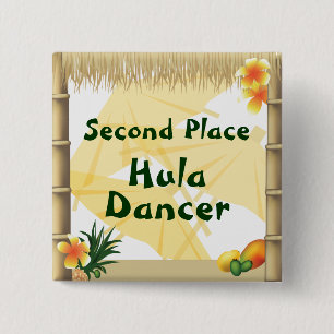 Button van de Luau Party Second Place Hula Dancer 