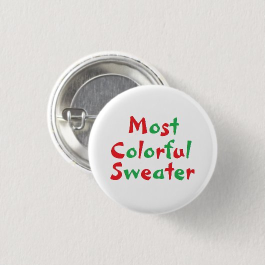 Button van de "Meest kleurige Sweater" Award (Voorkant /achterkant)