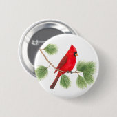 Button van de noordelijke Kardinale Illustratie (Voorkant /achterkant)