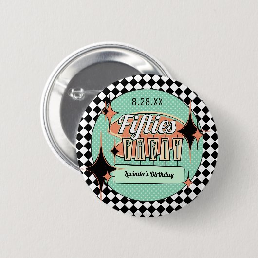 Button van de partij voor de vijftig-Centraal-Fift (Voorkant /achterkant)