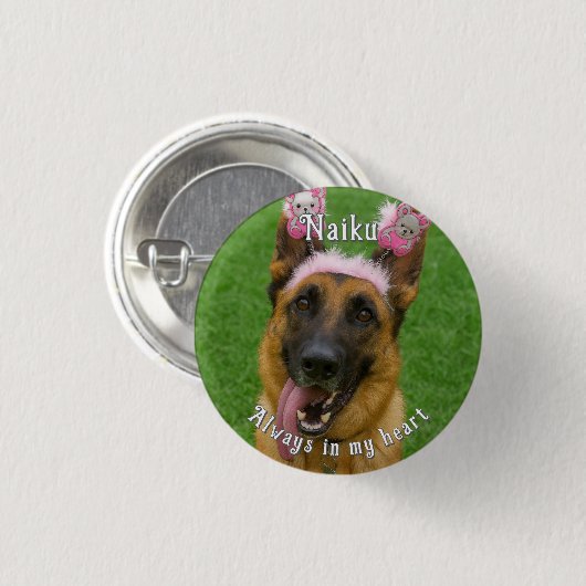 Button van de Pet Photo Memorial (Voorkant /achterkant)