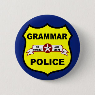 Button van de politie van Grammar