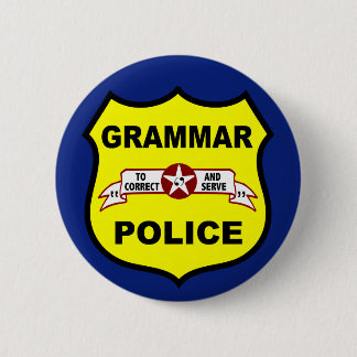 Button van de politie van Grammar