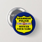  Button van de politie van Grammar (Voorkant /achterkant)