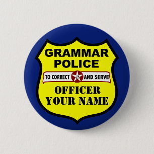 Button van de politie van Grammar