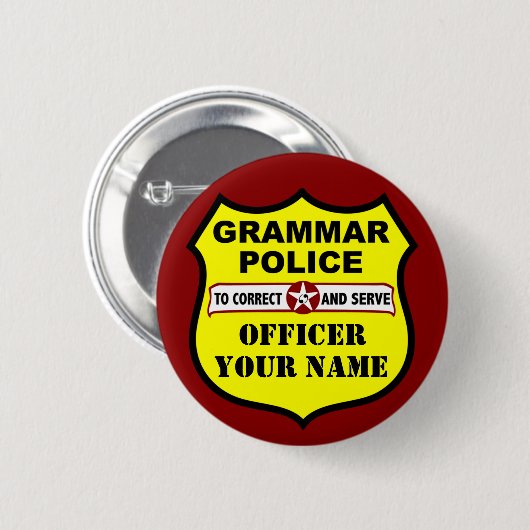  Button van de politie van Grammar (Voorkant /achterkant)