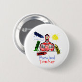 Button van de preschoolleraar - Schoolhouse & Cray (Voorkant /achterkant)