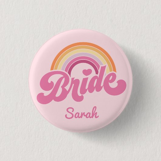 Button van de  regenboog Birde Maid Badge (Voorkant)