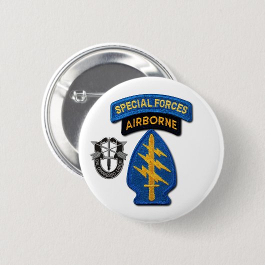 Button van de speciale legertroepen Groene Berets  (Voorkant /achterkant)