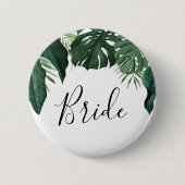 Button van de Tropische Monstera Bridal Party - Br (Voorkant)