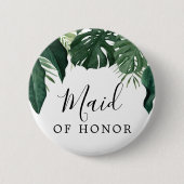 Button van de Tropische Monstera Bridal Party - Ma (Voorkant)