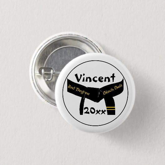 Button van de tweede graad van de Martial Arts twe (Voorkant /achterkant)