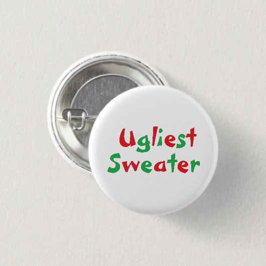 Button van de "Ugliest Sweater" Award (Voorkant /achterkant)