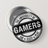 Button van de Universiteit van Gamers Funny (Voorkant /achterkant)