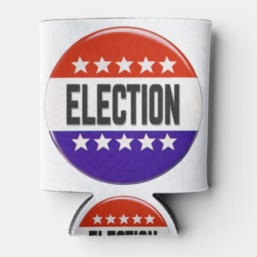 Button van de verkiezingen blikjeskoeler (Voorkant)