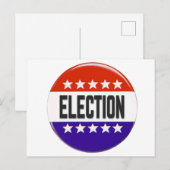 Button van de verkiezingen briefkaart (Voorkant / Achterkant)