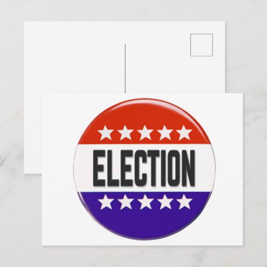 Button van de verkiezingen briefkaart (Voorkant / Achterkant)