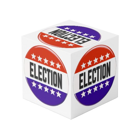 Button van de verkiezingen kubus (Achter hoekig)