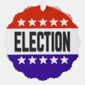 Button van de verkiezingen ornament kaart (Achterkant)