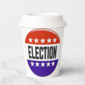 Button van de verkiezingen papieren bekers (Achterkant)