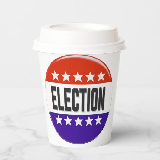 Button van de verkiezingen papieren bekers (Voorkant)