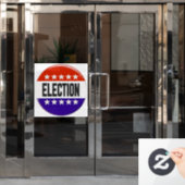 Button van de verkiezingen raamsticker (Kantoordeur)