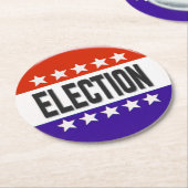Button van de verkiezingen ronde kartonnen onderzetter (Gebogen)