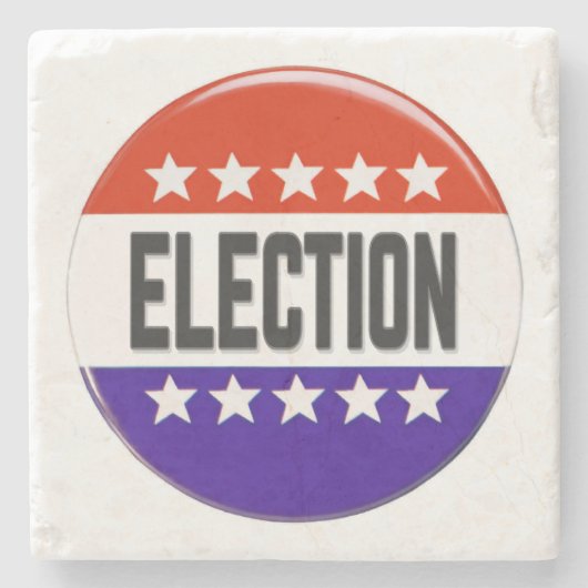 Button van de verkiezingen stenen onderzetter (Voorkant)