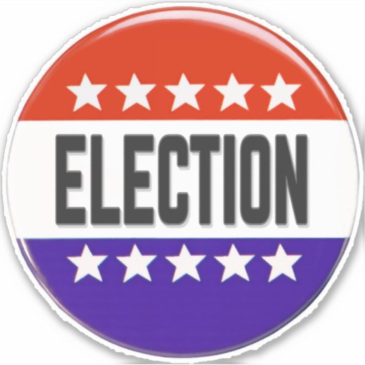 Button van de verkiezingen sticker (Voorkant)