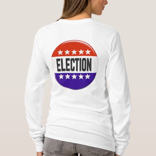 Button van de verkiezingen t-shirt (Achterkant)