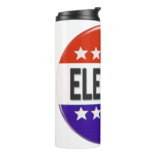 Button van de verkiezingen thermosbeker (Gedraaid links)