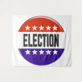 Button van de verkiezingen wandkleed (Voorkant (horizontaal))