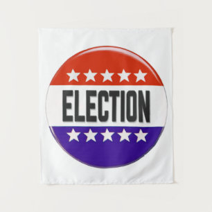 Button van de verkiezingen wandkleed