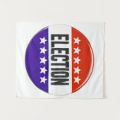 Button van de verkiezingen wandkleed (Voorkant (horizontaal))