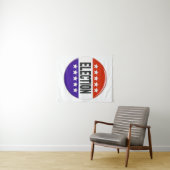 Button van de verkiezingen wandkleed (In Situ (horizontaal))