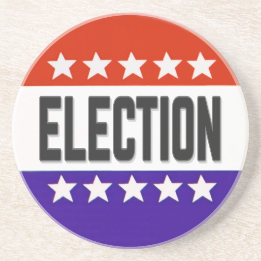 Button van de verkiezingen zandsteen onderzetter (Voorkant)
