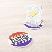 Button van de verkiezingen zandsteen onderzetter (Zijkant)